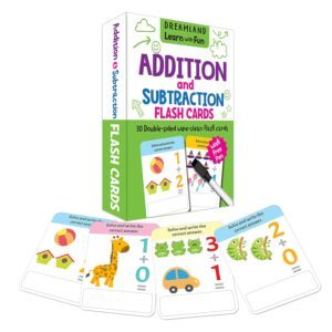 Flash Cards Addition and Subtraction - 30 Double Sided Wipe Clean Flash Cards for Kids