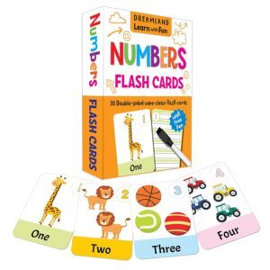 Flash Cards Numbers - 30 Double Sided Wipe Clean Flash Cards for Kids
